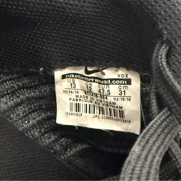 Nike Air Force 1 Flyknit Black sneakers Men’s Size 13 - Picture 11 of 12